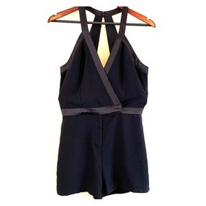 Parker Black Tuxedo Shorts Romper Small